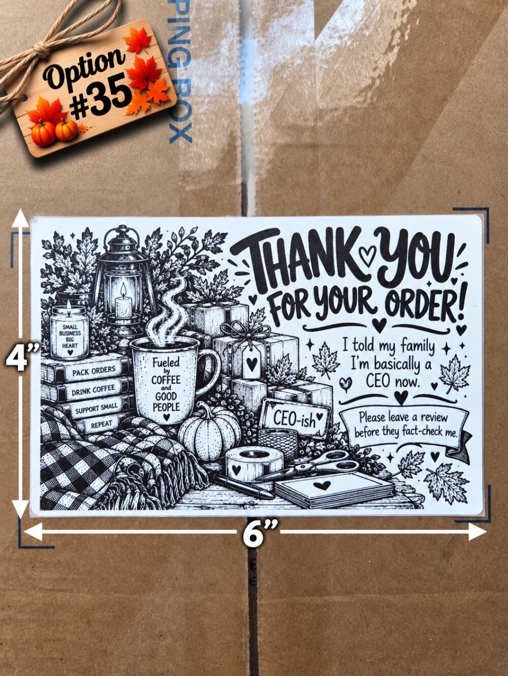 Large 4x6" Thermal Shipping Stickers - Design #35